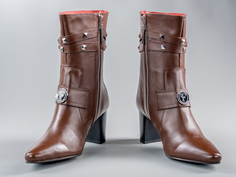 Paris Brown front view — leather detail